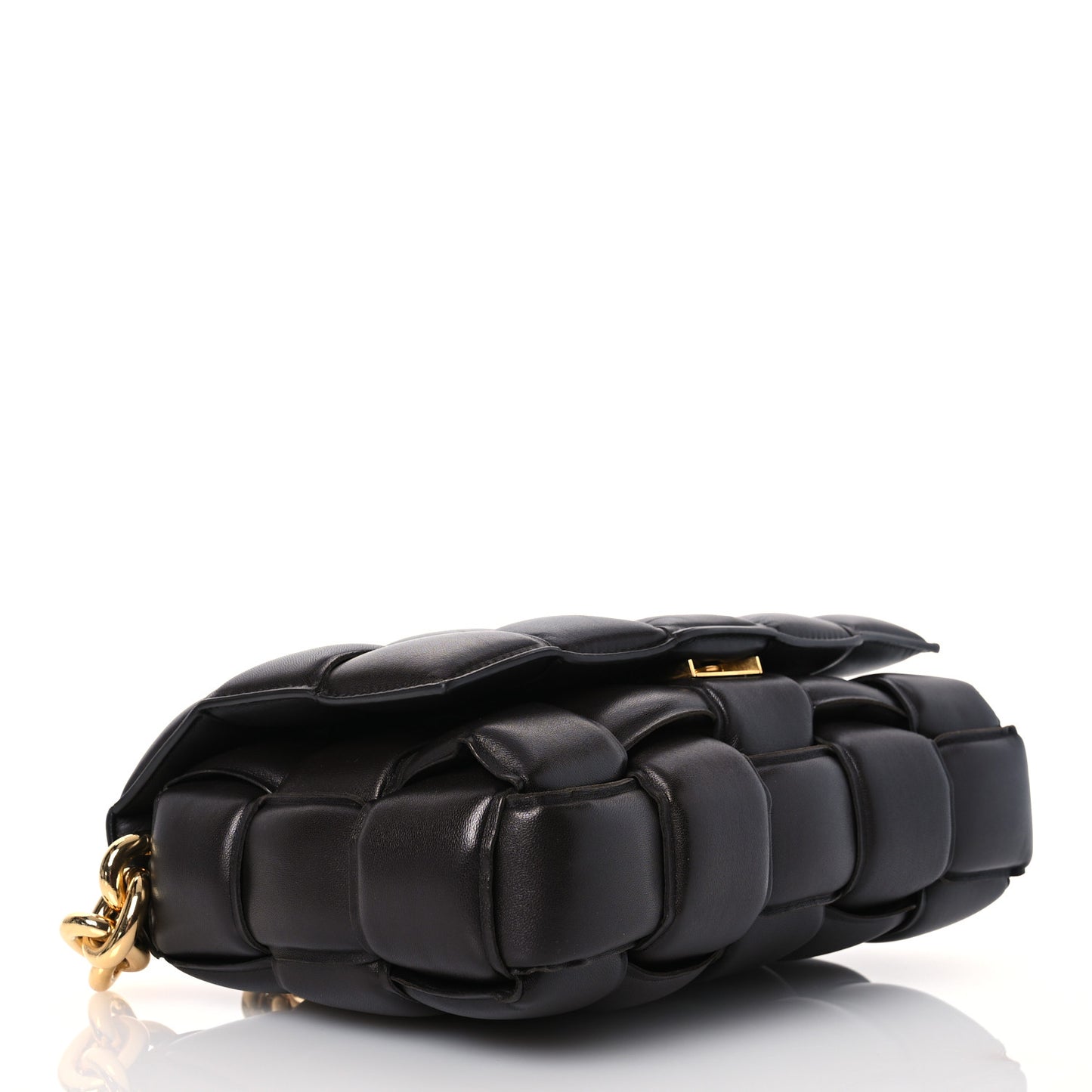 Lambskin Maxi Intreccio Padded Chain Cassette Crossbody Bag Fondant