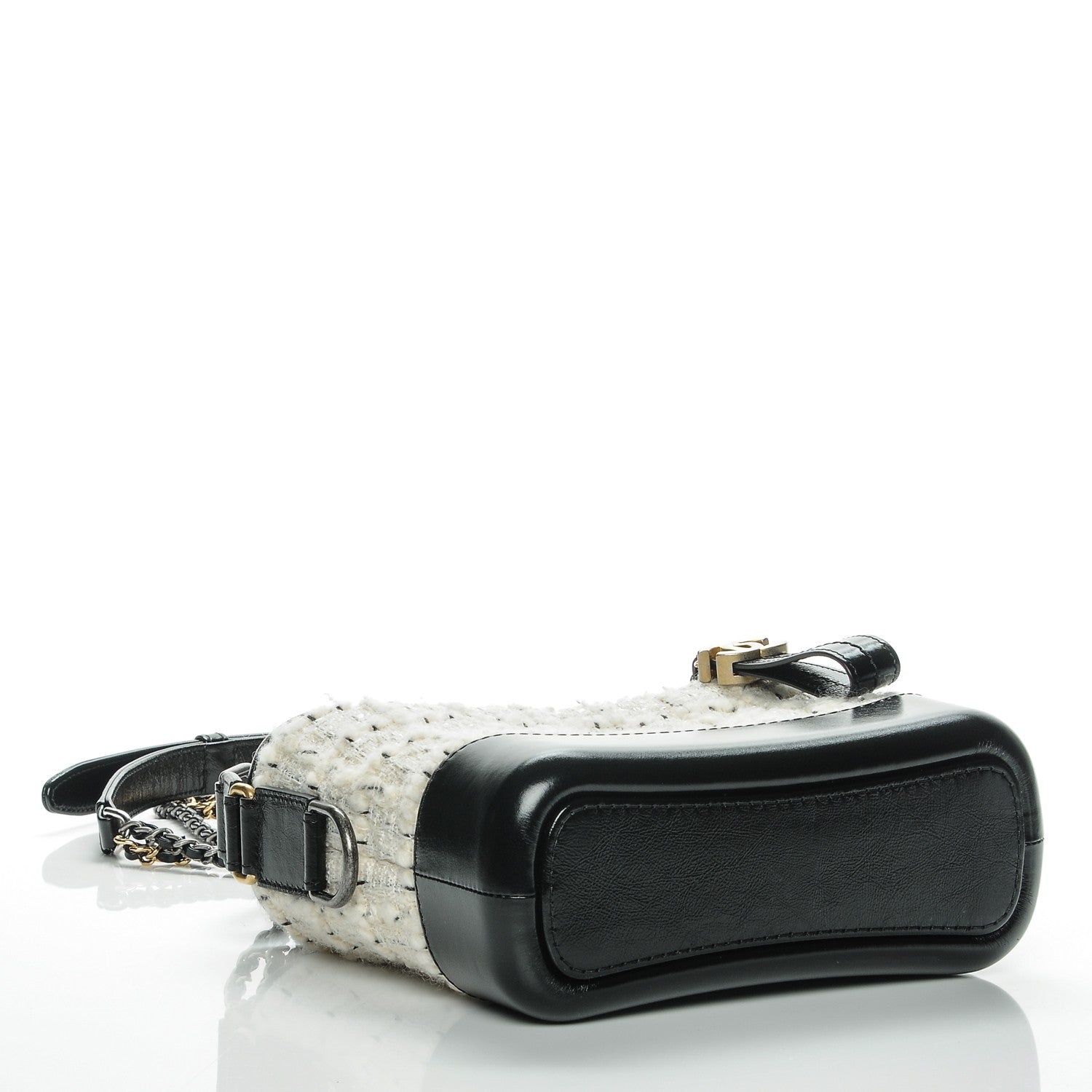 Chanel Tweed Calfskin Quilted Small Gabrielle Hobo Black 4 of 7