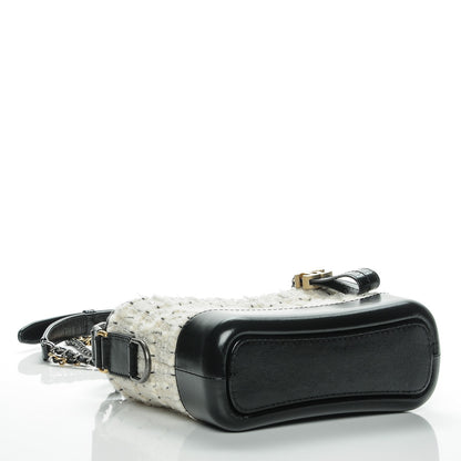 Chanel Tweed Calfskin Quilted Small Gabrielle Hobo Black 4 of 7