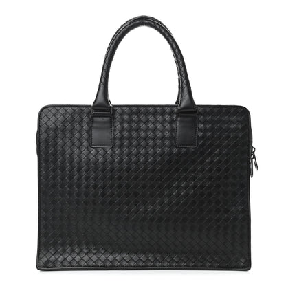 Bottega Veneta Calfskin Intrecciato Briefcase Black 1 of 10