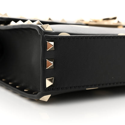 Valentino Garavani Vitello Polka Dot Medium Rockstud Flip Lock Crossbody Bag Black Light Ivory 8 of 10