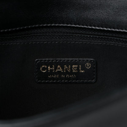 Chanel Calfskin Quilted Medium Graphic Flap Beige Black 6 of 15