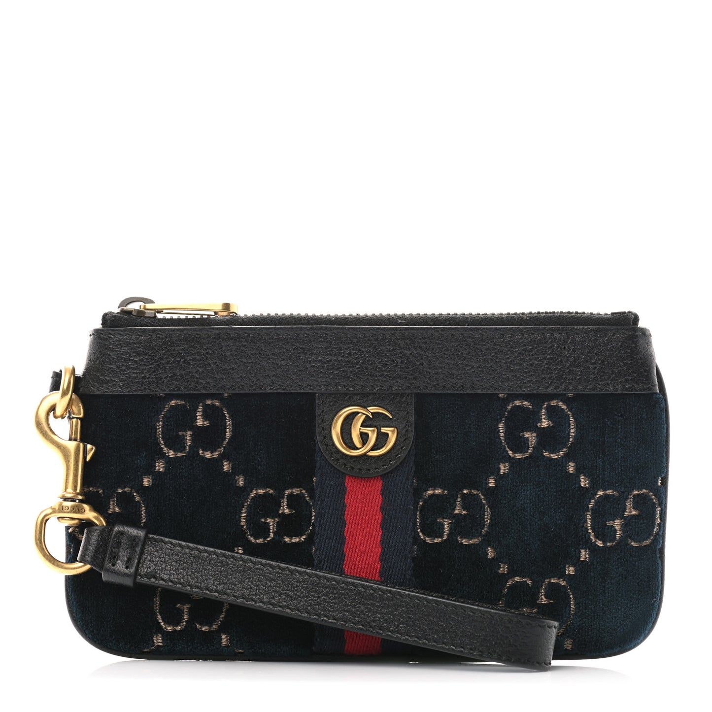 Velvet GG Monogram Textured Calfskin Web Smartphone Case Blue Beige Black