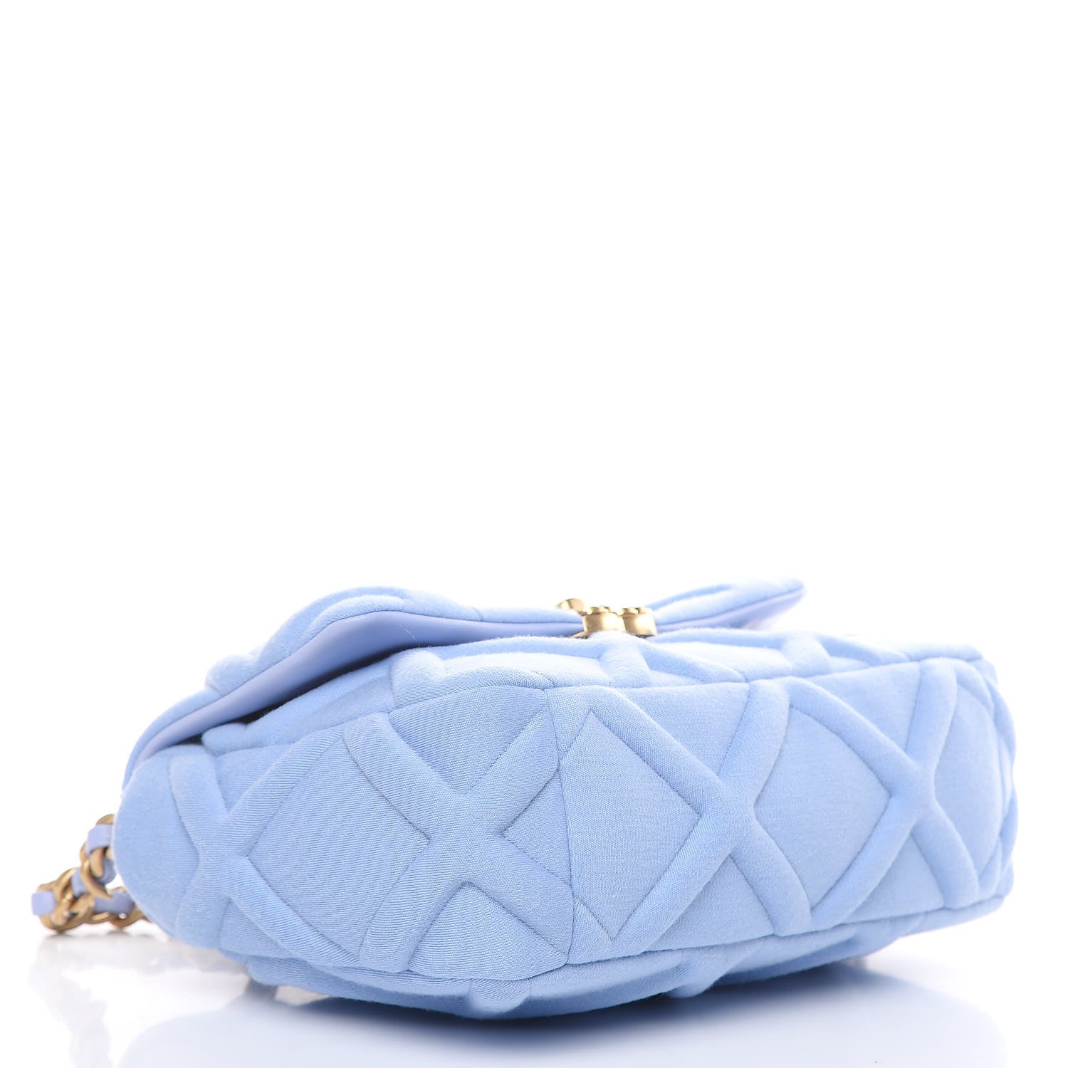 Chanel Jersey Lambskin Quilted Medium 19 Flap Light Blue 4 of 10