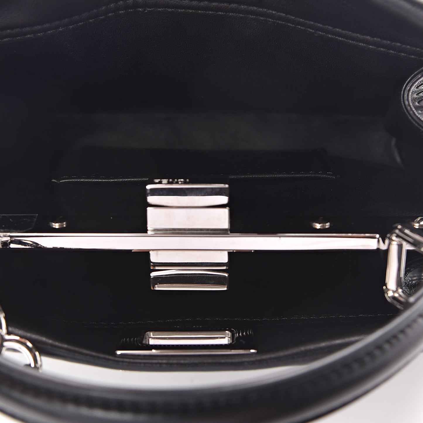 Nappa Lace Up Mini Peekaboo Iconic Satchel Black