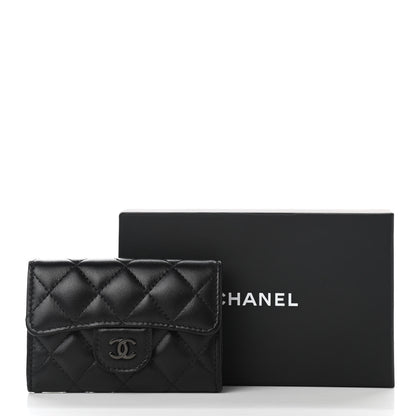 Chanel Lambskin Quilted Flap Card Holder Wallet So Black 11 of 11