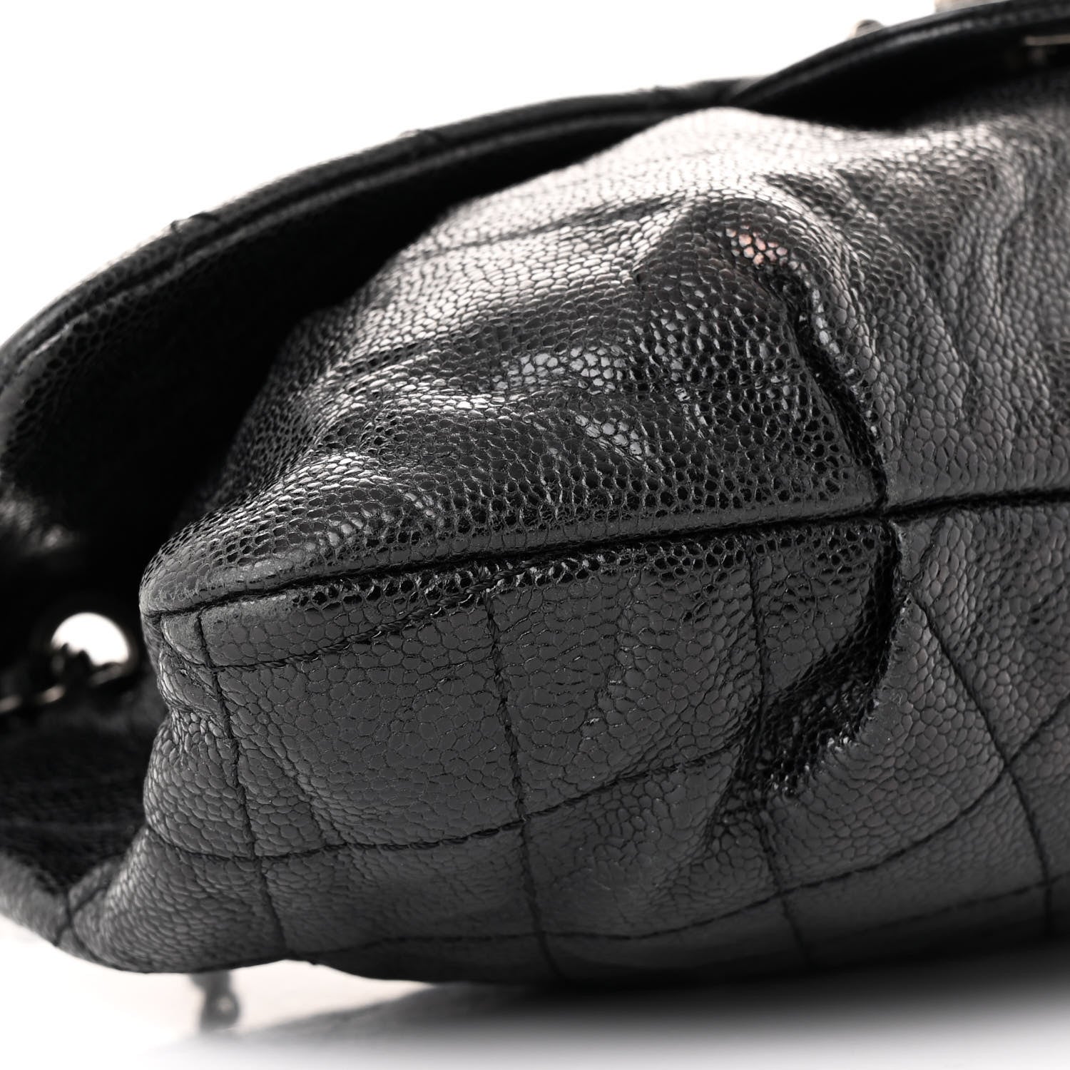 Chanel Caviar Quilted Medium Elastic Flap Black 9 of 10