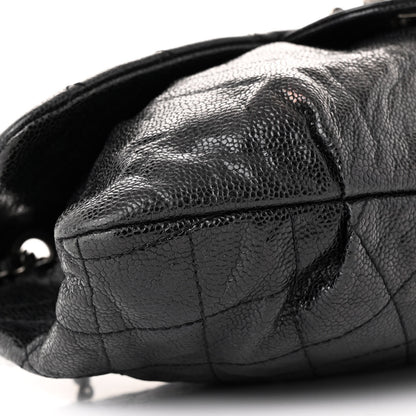 Chanel Caviar Quilted Medium Elastic Flap Black 9 of 10