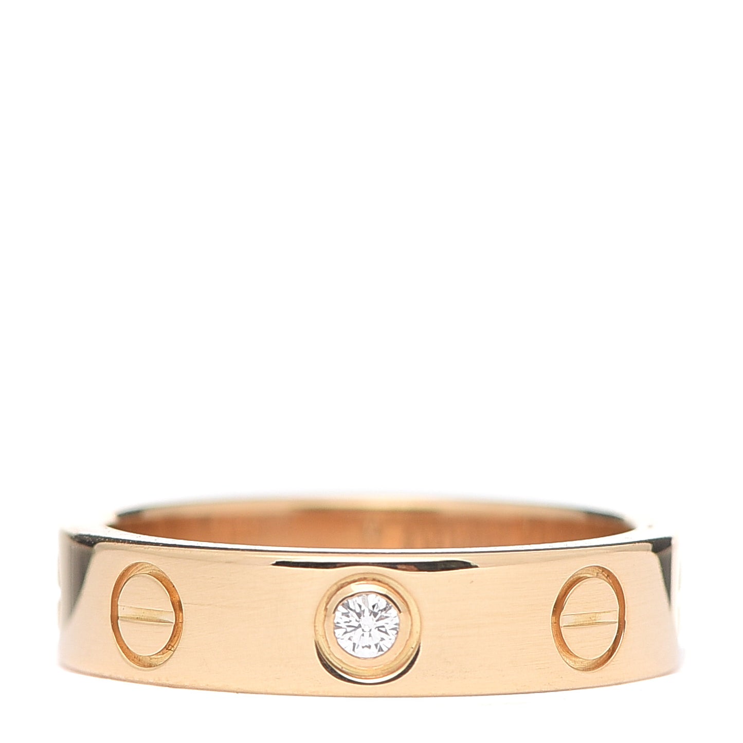 18K Yellow Gold Diamond 4mm LOVE Wedding Band Ring 46 3.75