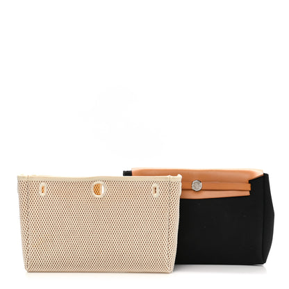Hermes Toile Vache Calfskin Herbag Clutch Natural Black 3 of 25