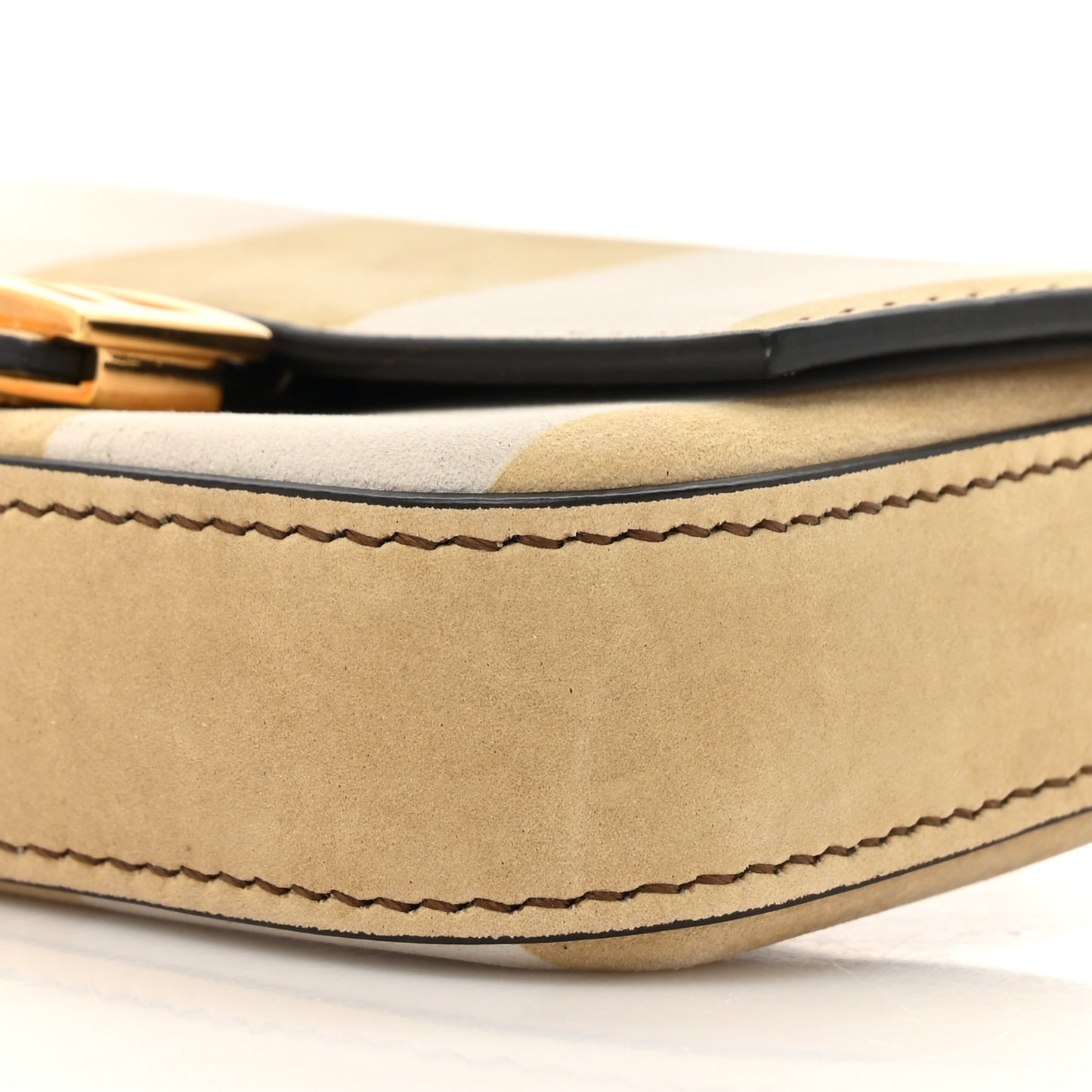 Nubuck Pequin Nano Baguette Charm Sand Tortora