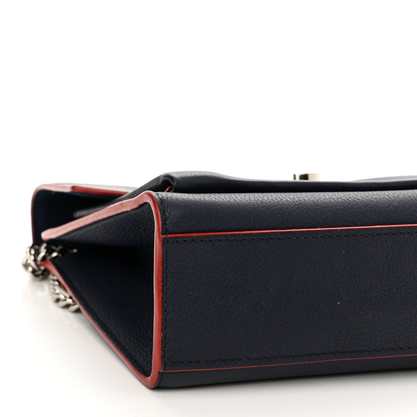 Soft Calfskin My Lockme Chain Bag BB Marine Rouge