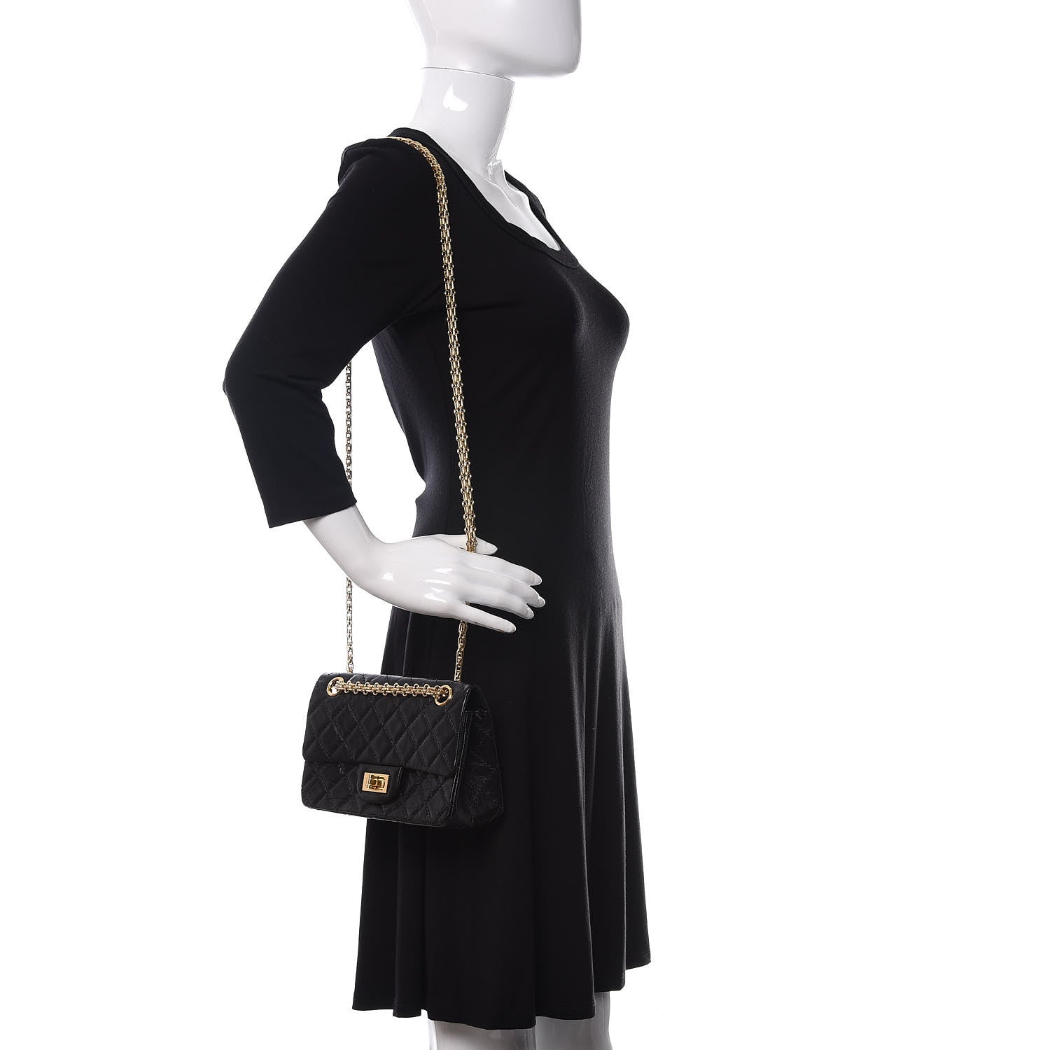 Chanel Aged Calfskin Quilted 2.55 Reissue Mini Flap Black 2 of 11