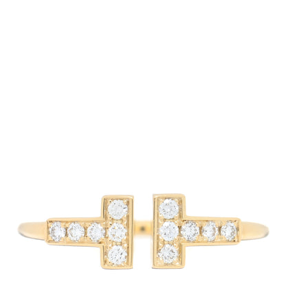 Tiffany 18K Yellow Gold Diamond T Wire Ring 52 6 1 of 4