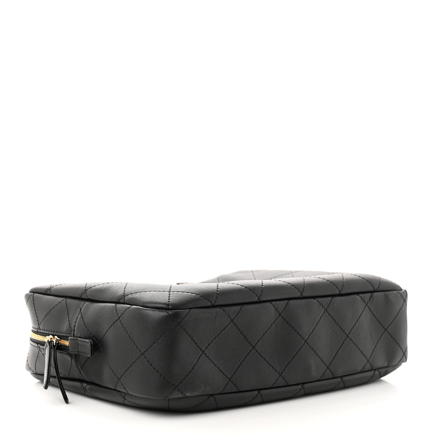 Chanel Calfskin Diamond Stitched Top Handle Bowling Bag Black 4 of 10