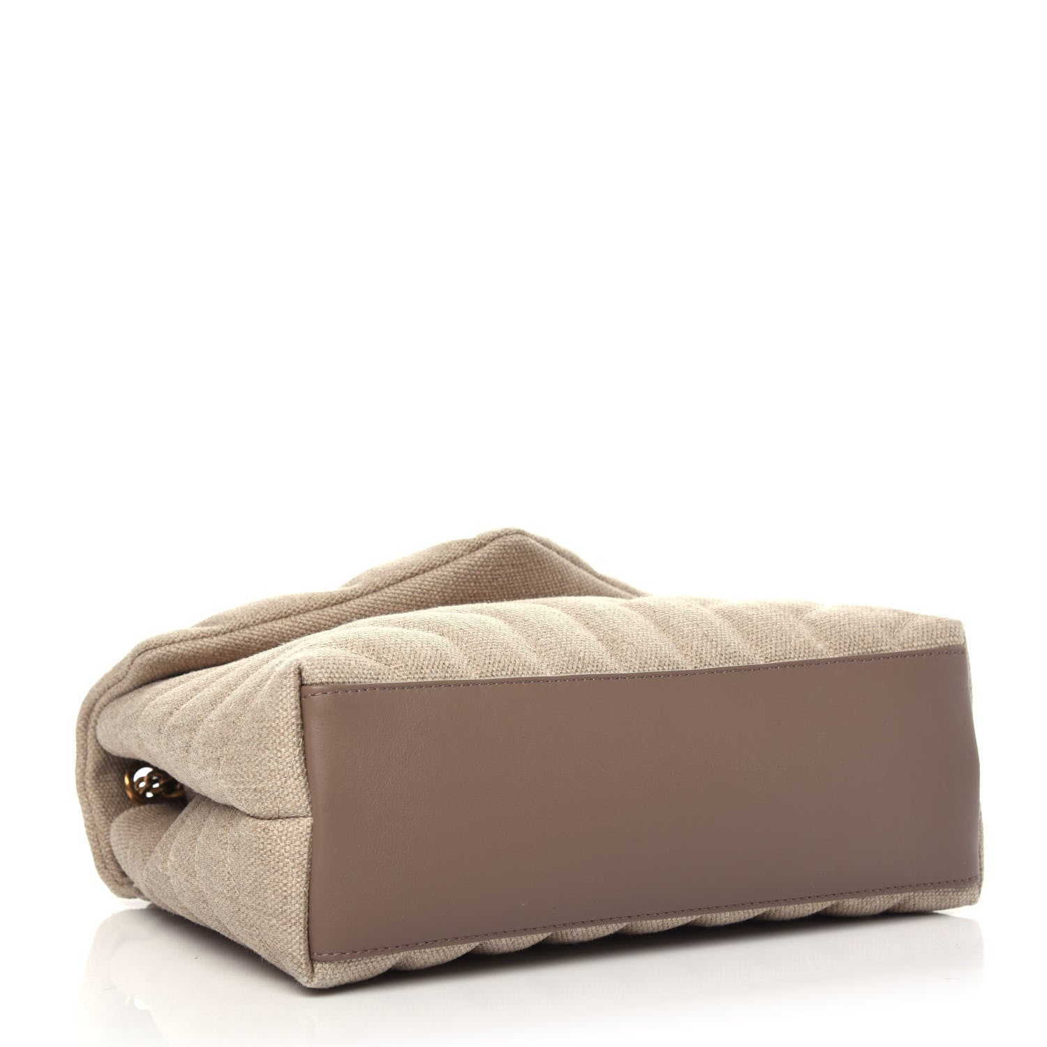 Saint Laurent Linen Y Quilted Monogram Small Loulou Chain Satchel Natural Taupe 4 of 9