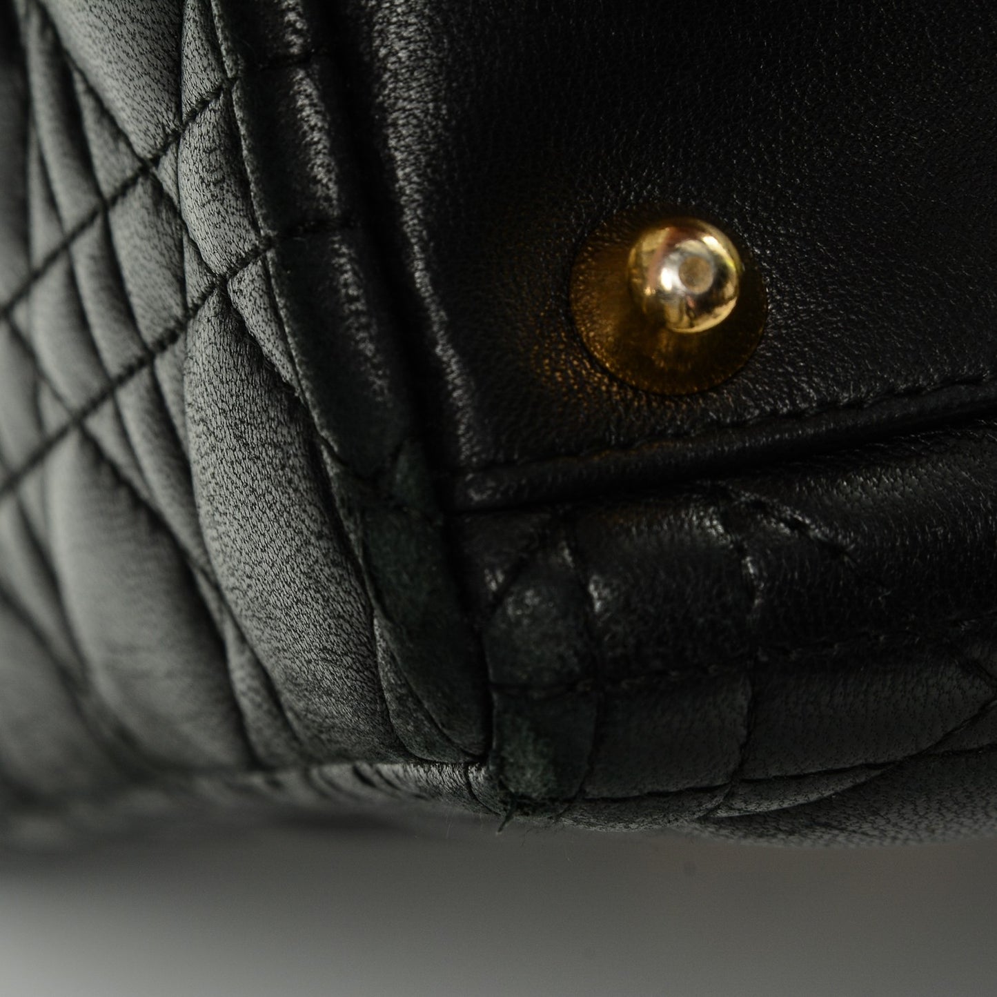 Vintage Lambskin Cannage Large Lady Dior Black