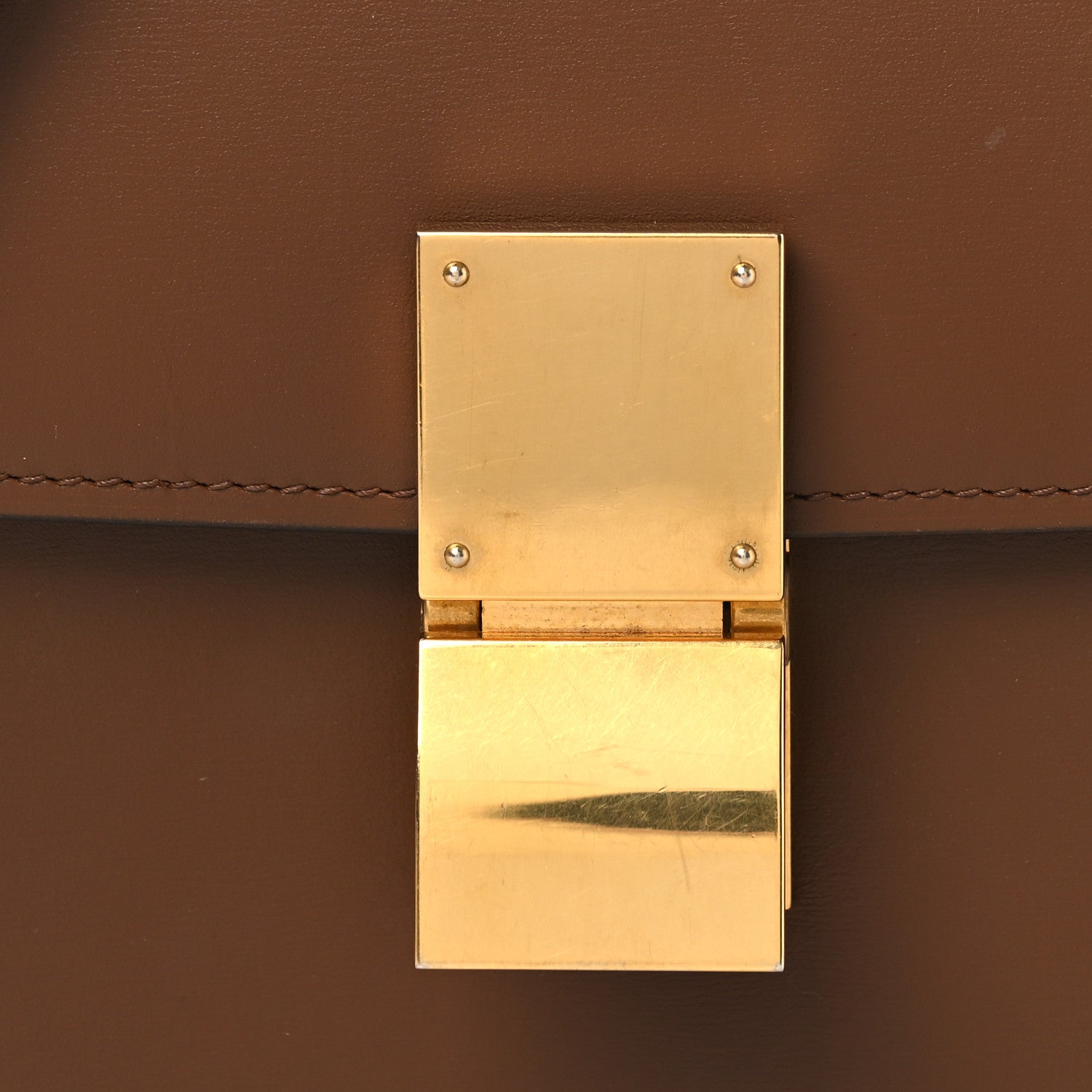 Celine Box Calfskin Medium Classic Box Flap Bag Camel 7 of 9