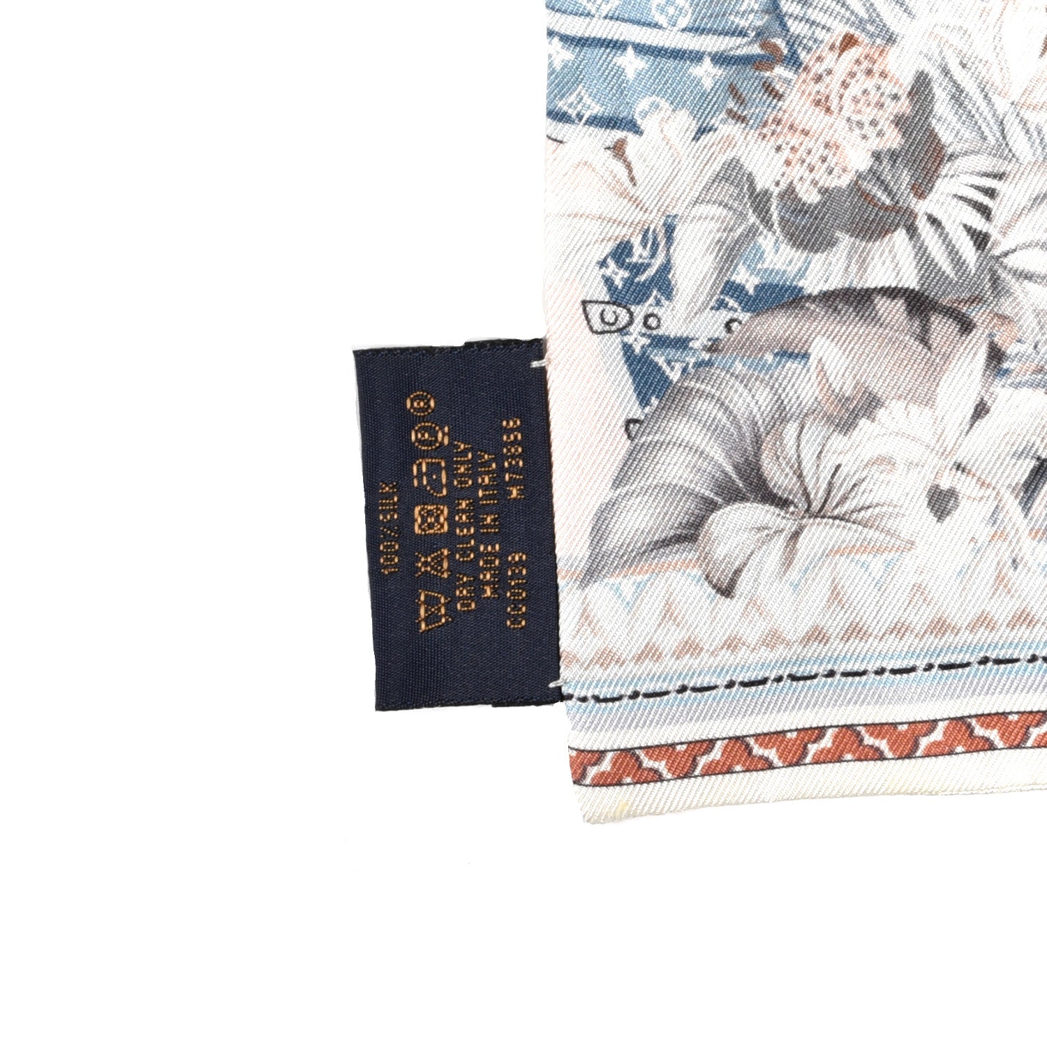 Louis Vuitton Silk Voyage Extraordinaire Bandeau Blue Grey 4 of 5