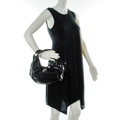 Valentino Garavani Patent Lacca Mini Nuage Bow Hobo Black 2 of 7