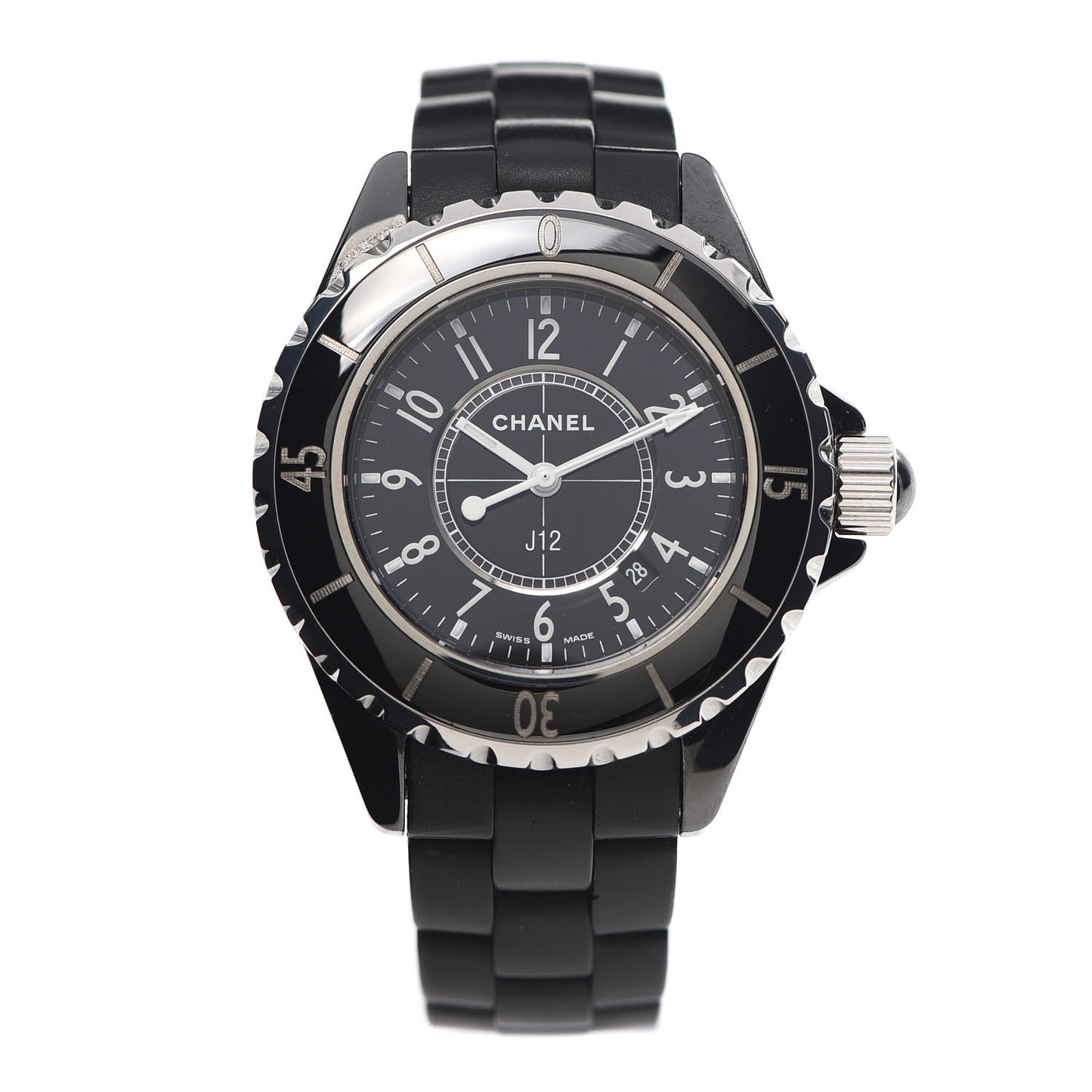 Stainless Steel Ceramic 33mm J12 Quartz Watch Black