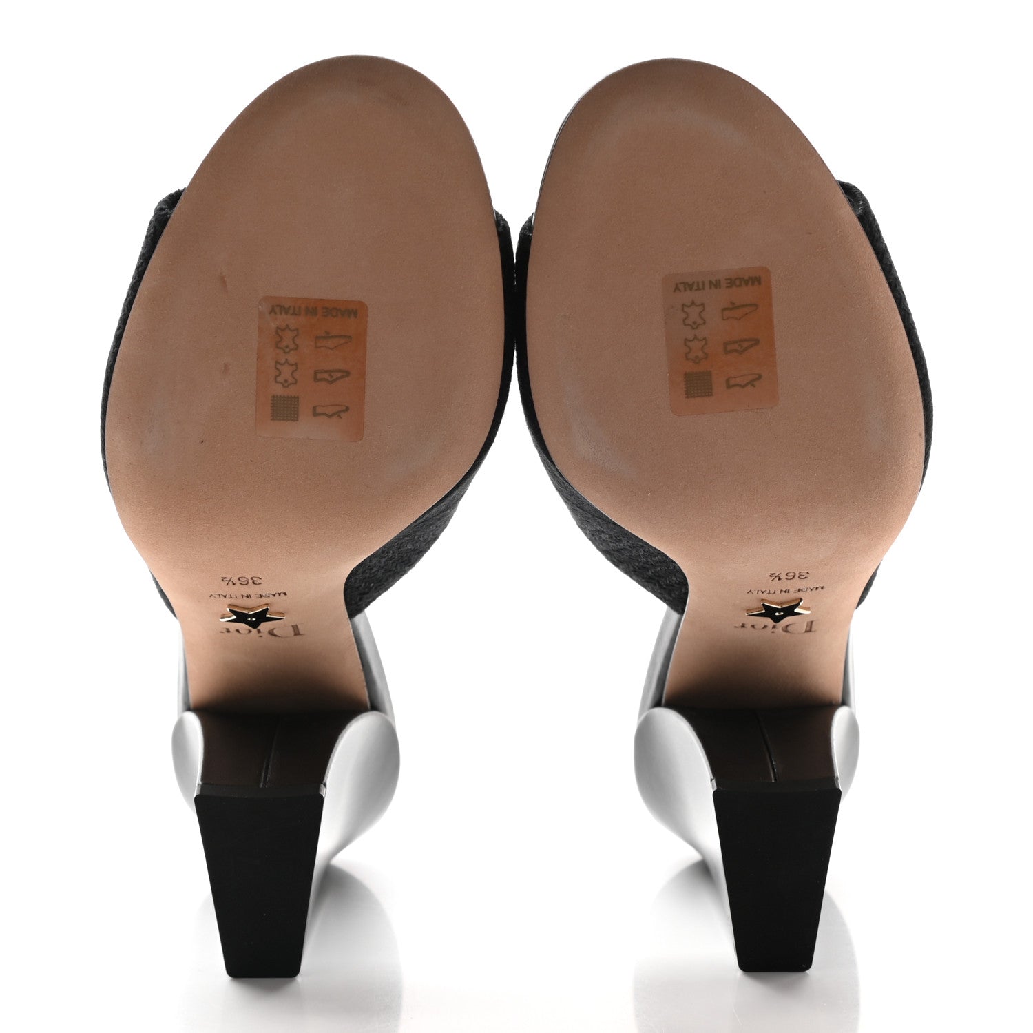 Christian Dior Cotton Embroidered Dway 85mm Slide Sandals 36.5 Black 5 of 7