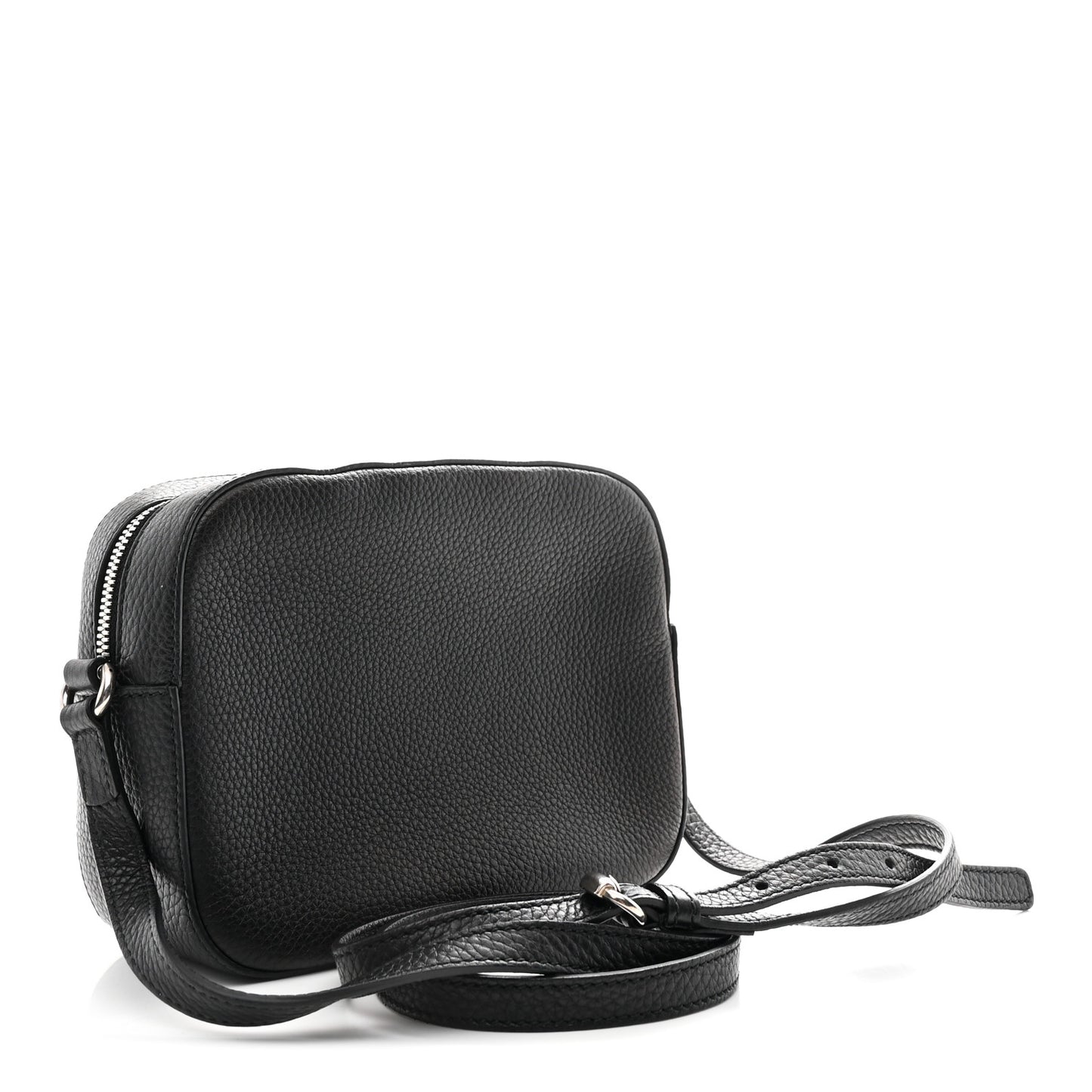 Pebbled Calfskin Studded Small Soho Disco Bag Black