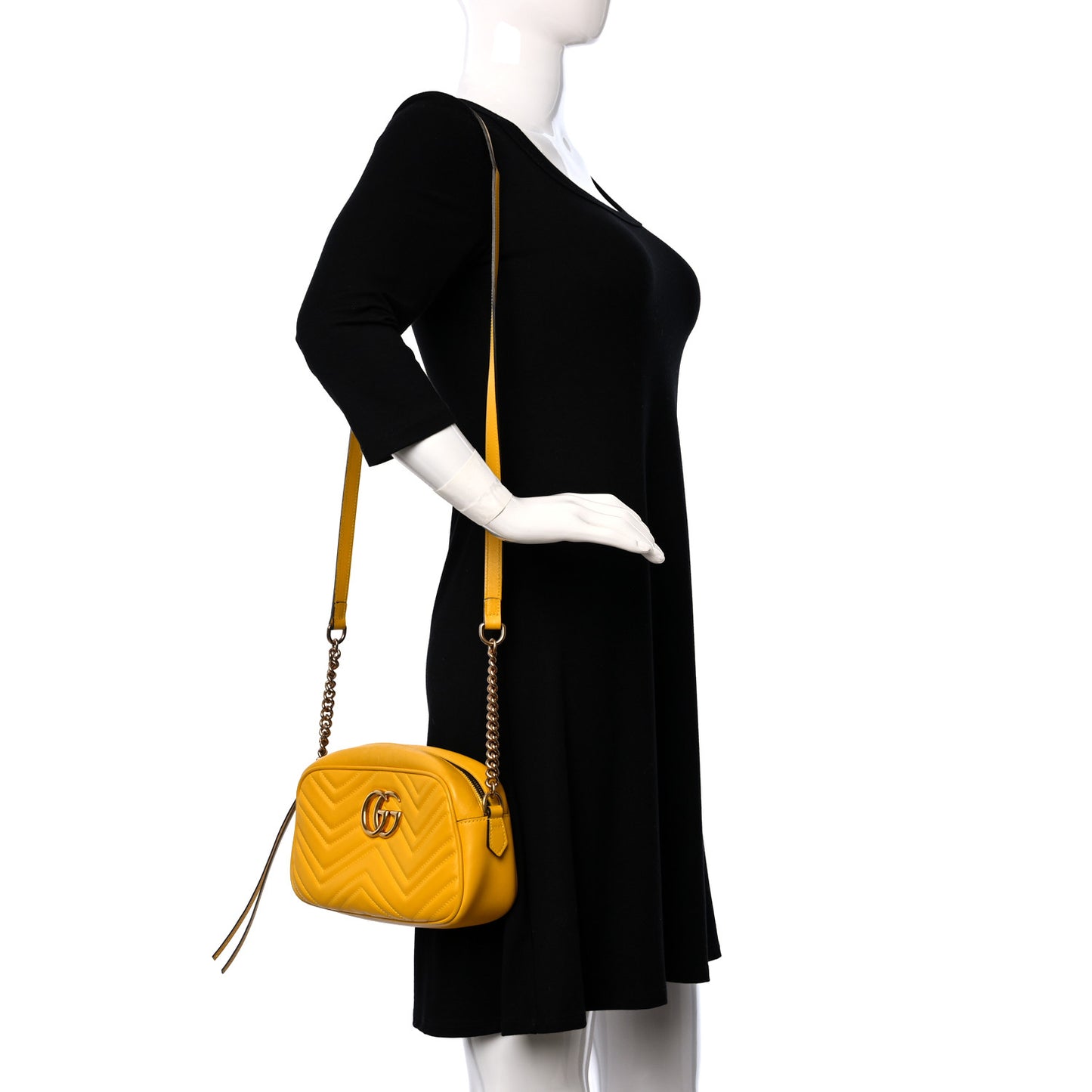 Calfskin Matelasse Small GG Marmont Chain Shoulder Bag Stone Topaz