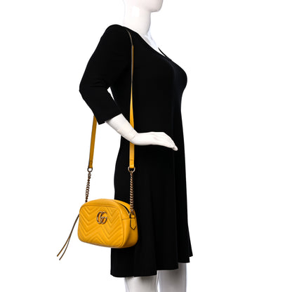 Gucci Calfskin Matelasse Small GG Marmont Chain Shoulder Bag Stone Topaz 2 of 10