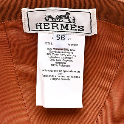 Hermes Wool Lambskin Serena Cap 56 Gold 8 of 8