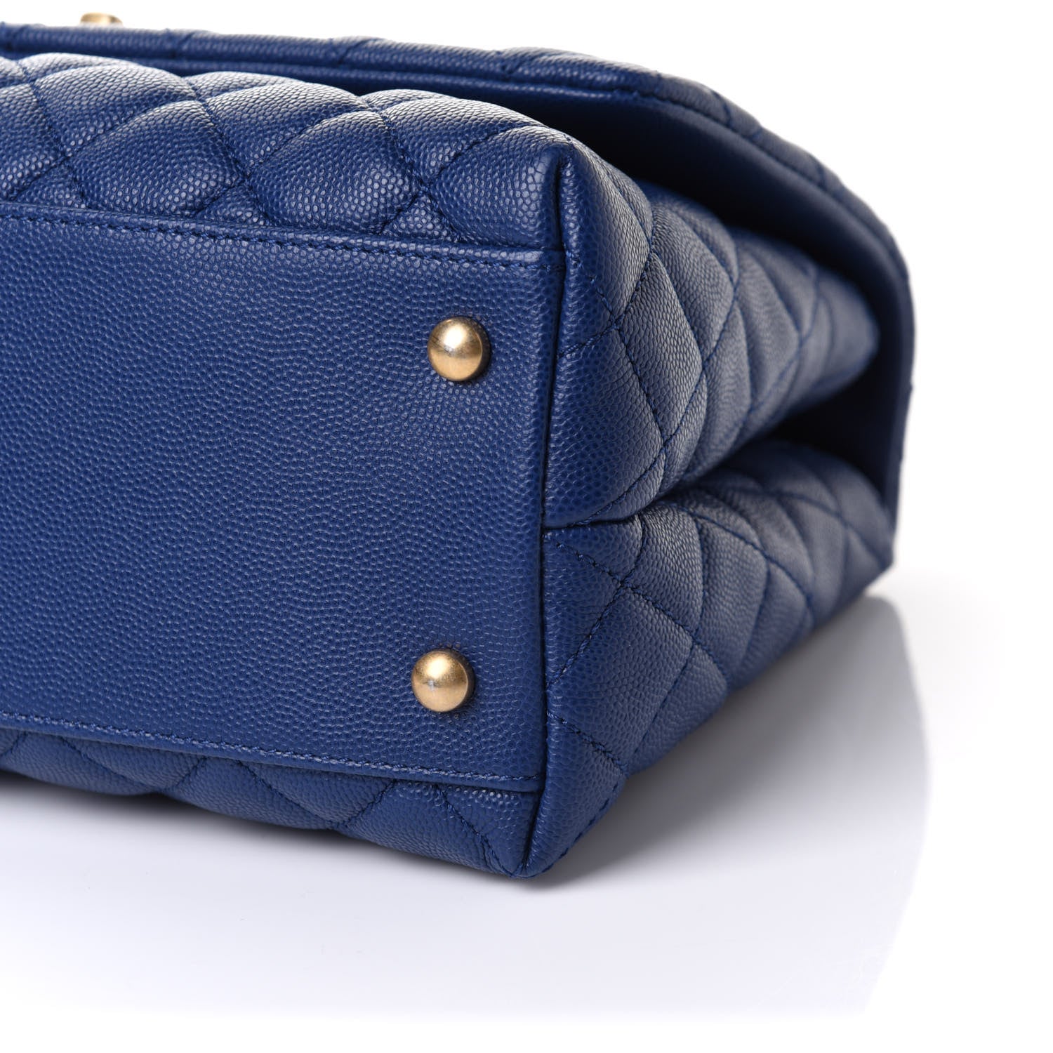 Chanel Caviar Lizard Embossed Quilted Small Coco Handle Flap Dark Blue 10 of 11