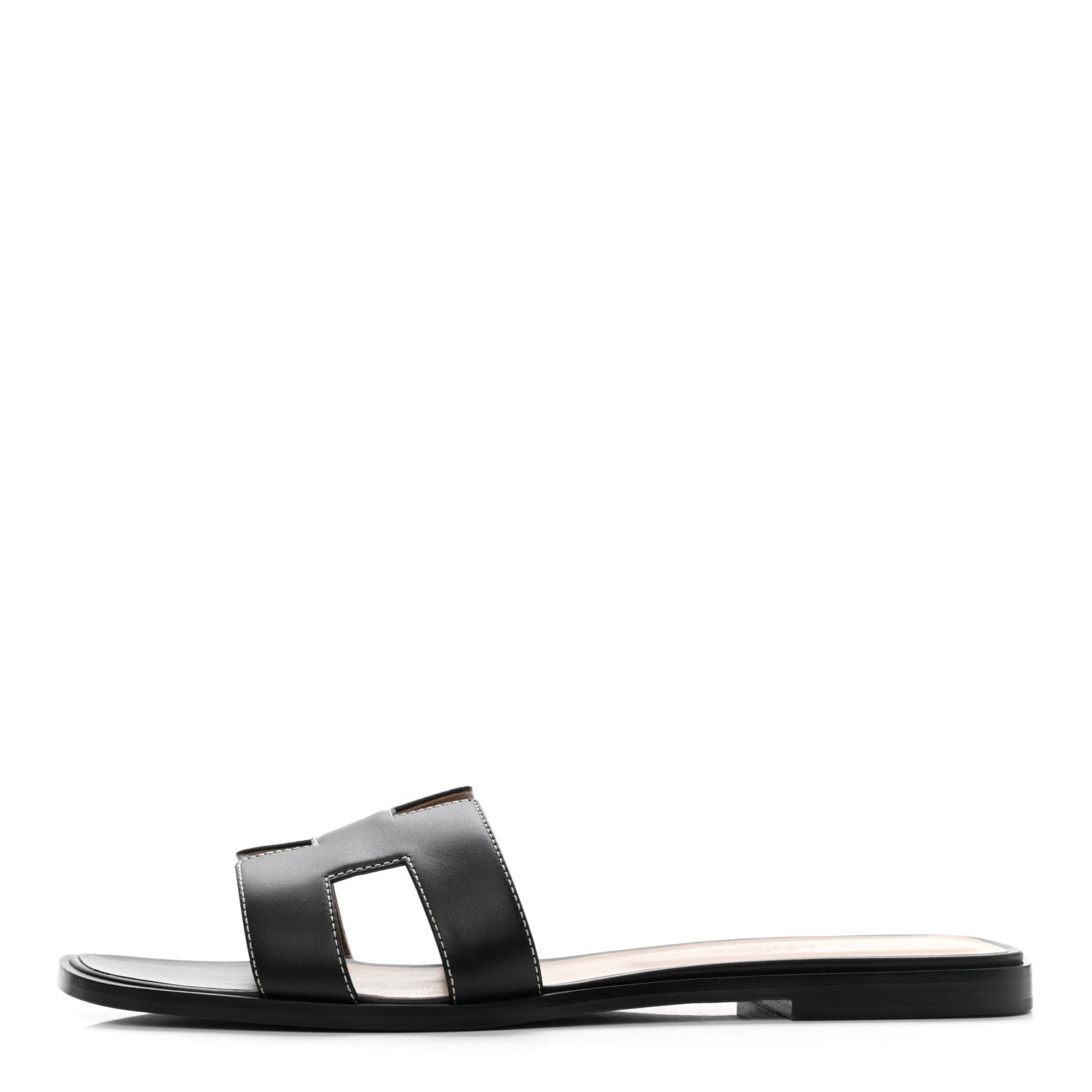 Hermes Box Calfskin Oran Sandals 41.5 Black 1 of 8
