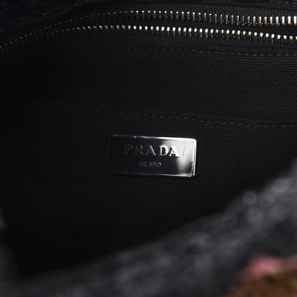 Prada Raffia Crochet Colorblock Giardiniera Tote 8 of 9