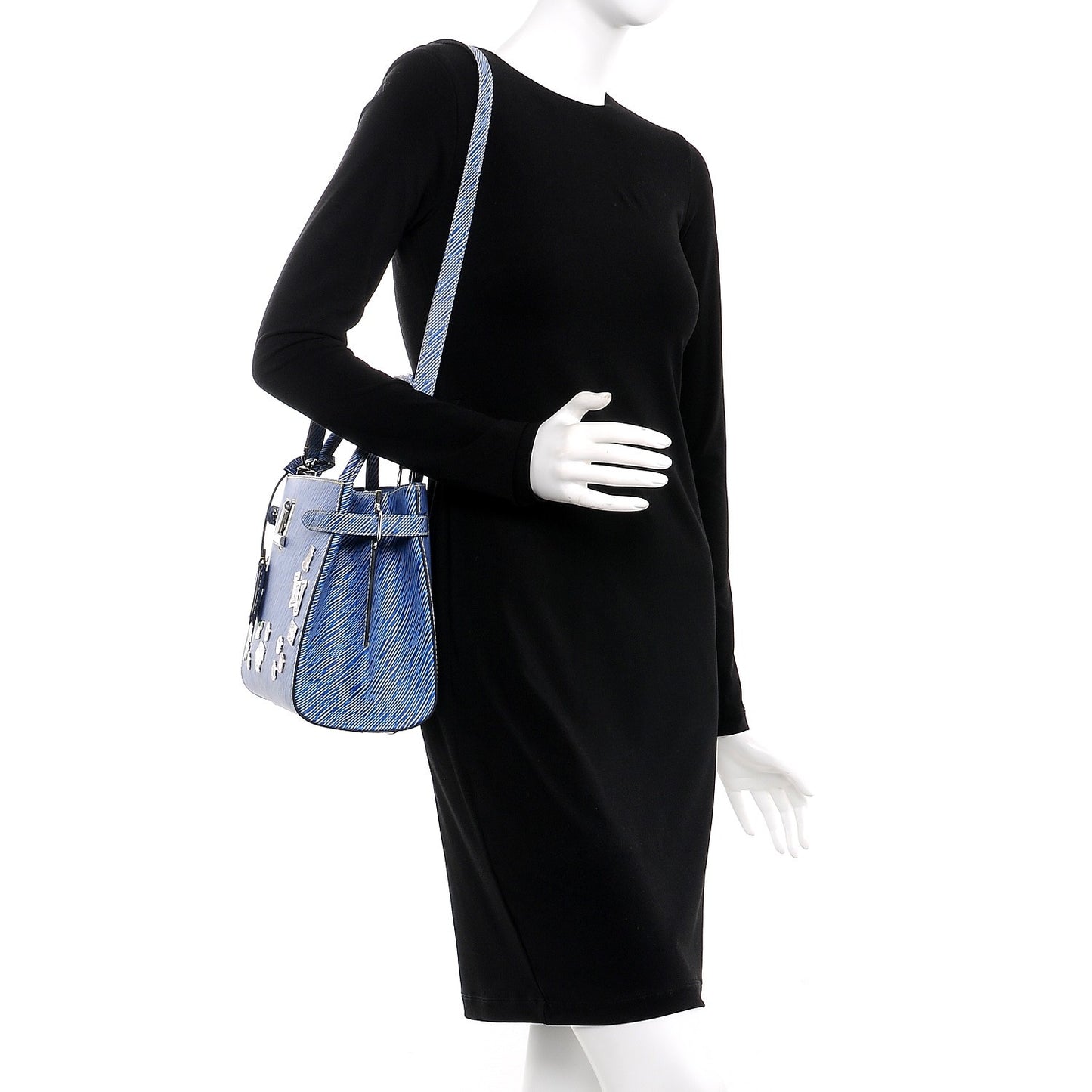 Epi Pins Twist Tote Denim Light