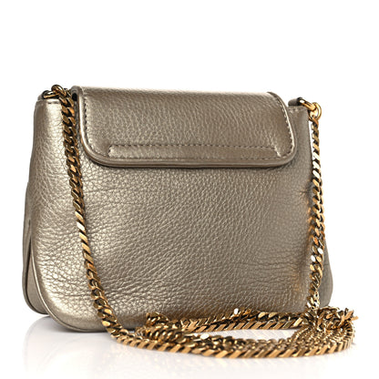 Gucci Pebbled Calfskin Small 1973 Chain Shoulder Bag Champagne 3 of 9
