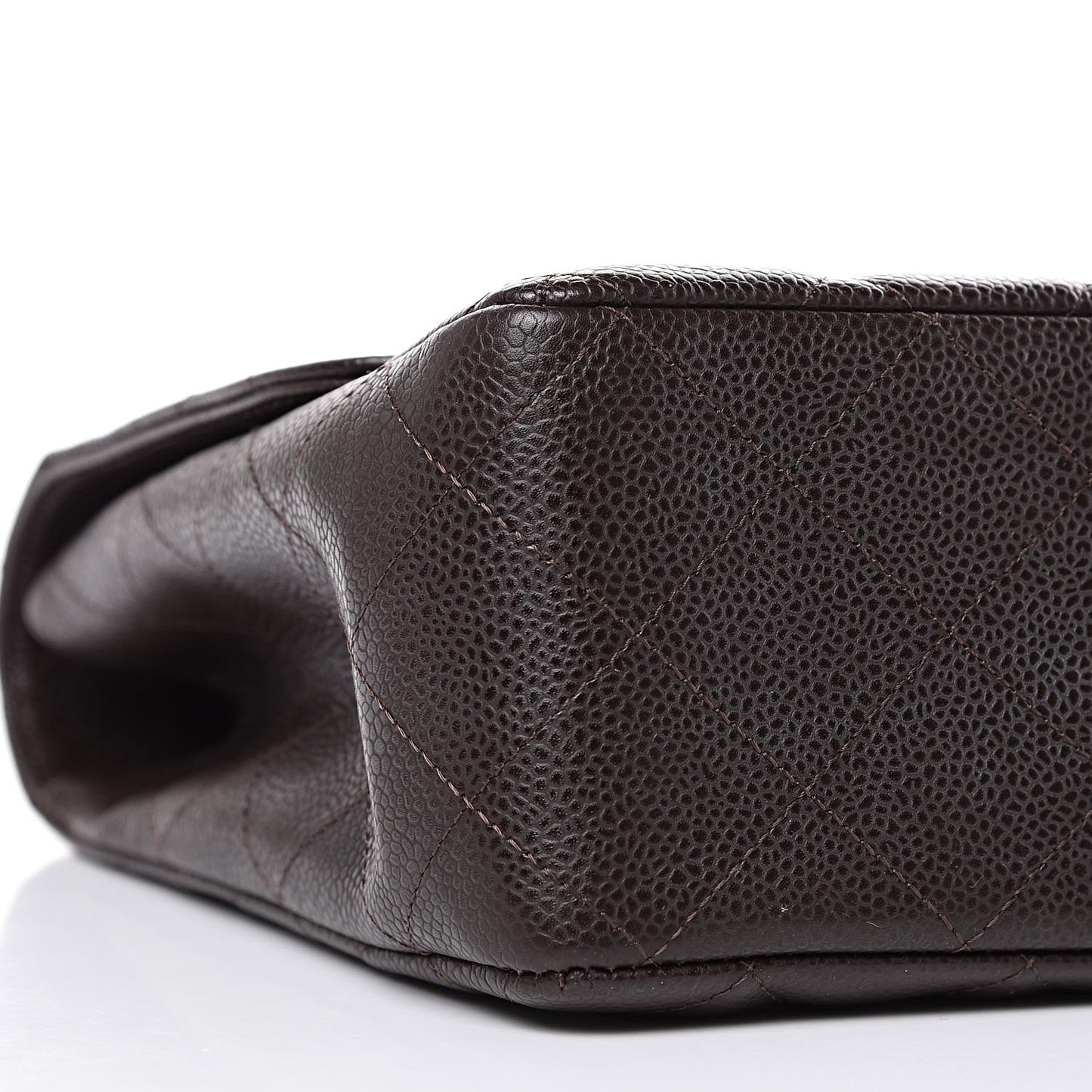 Caviar Quilted Jumbo Single Flap Dark Brown