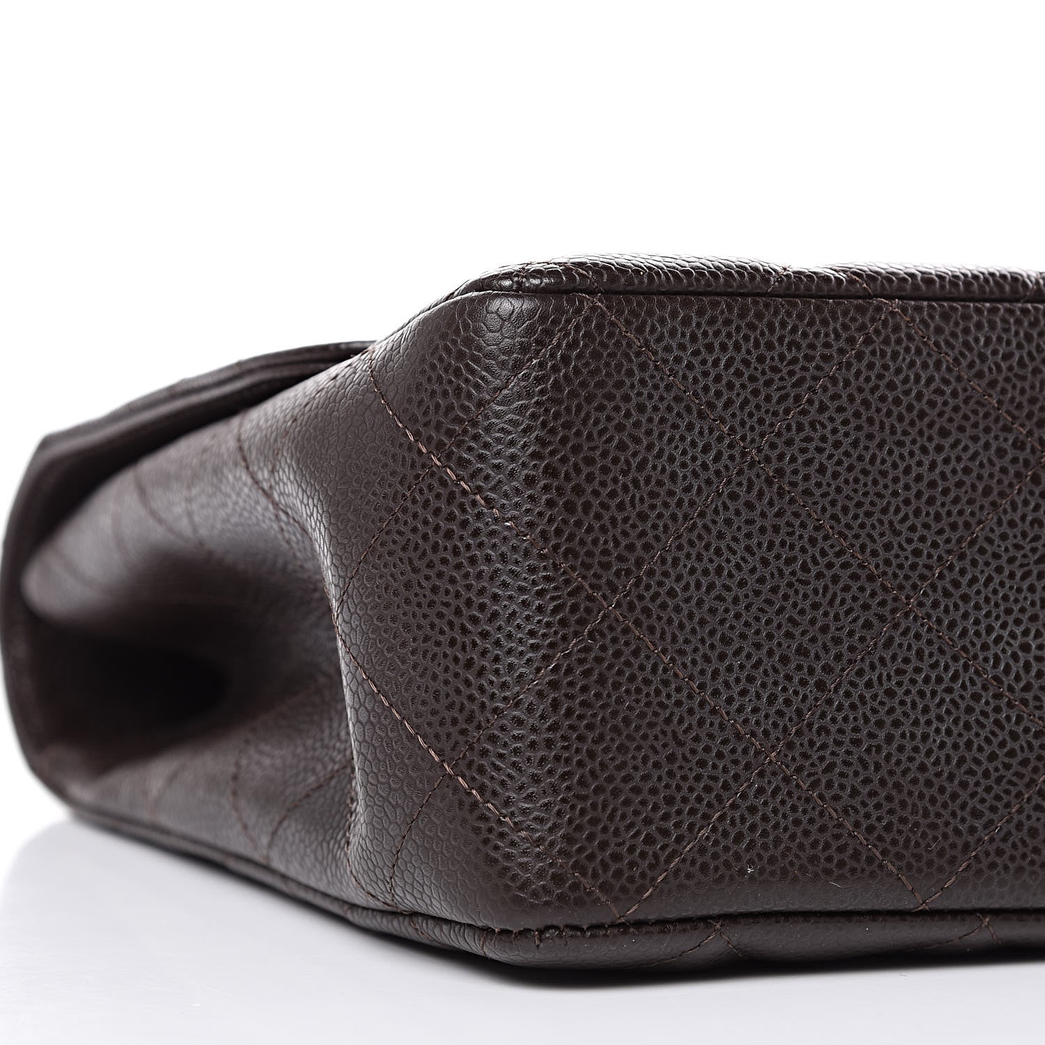 Chanel Caviar Quilted Jumbo Single Flap Dark Brown 9 of 10