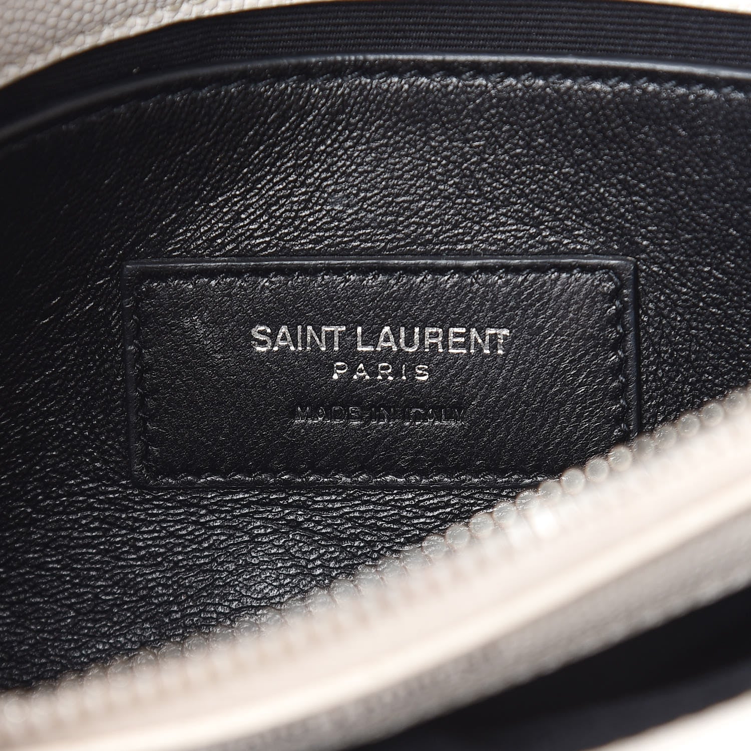 Saint Laurent Grain De Poudre Small West Hollywood Monogram Fold-Over Bag Pearl White 8 of 12