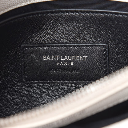 Saint Laurent Grain De Poudre Small West Hollywood Monogram Fold-Over Bag Pearl White 8 of 12