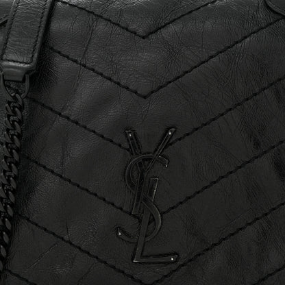 Saint Laurent Crinkled Calfskin Matelasse Monogram Niki Chain Wallet Black 8 of 10