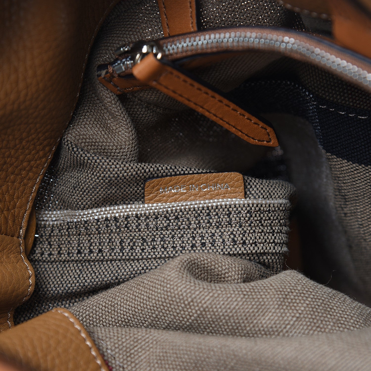 Burberry Grainy Calfskin Canvas Mega Check Medium Ashby Tassel Hobo Saddle Brown 6 of 13
