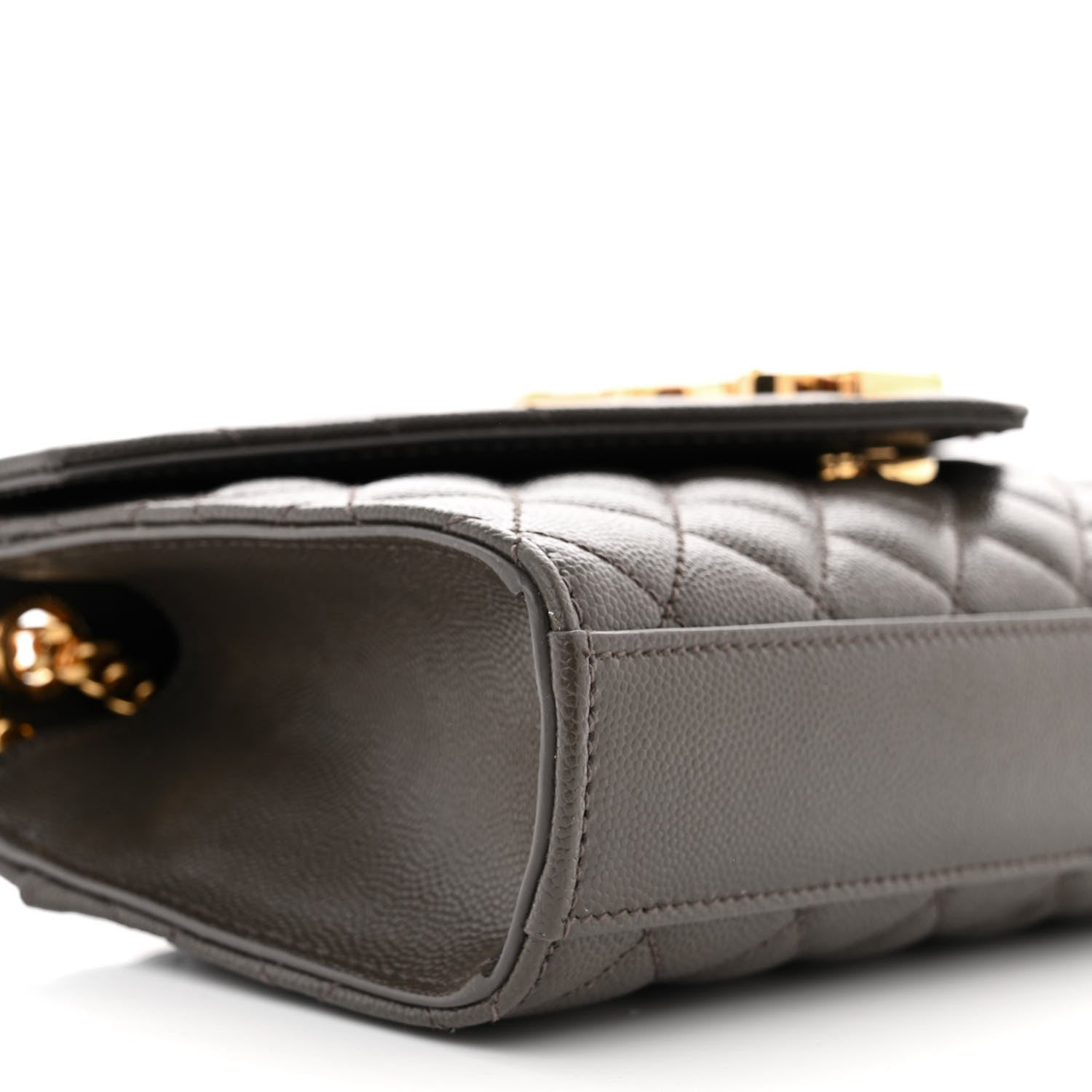 Saint Laurent Grain De Poudre Textured Mixed Matelasse Triquilt Small Monogram Satchel Pebble 8 of 9