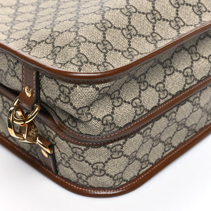 Gucci GG Supreme Monogram Azalea Calfskin Retro Interlocking G Garment Bag Beige Ebony Brown Sugar 8 of 9