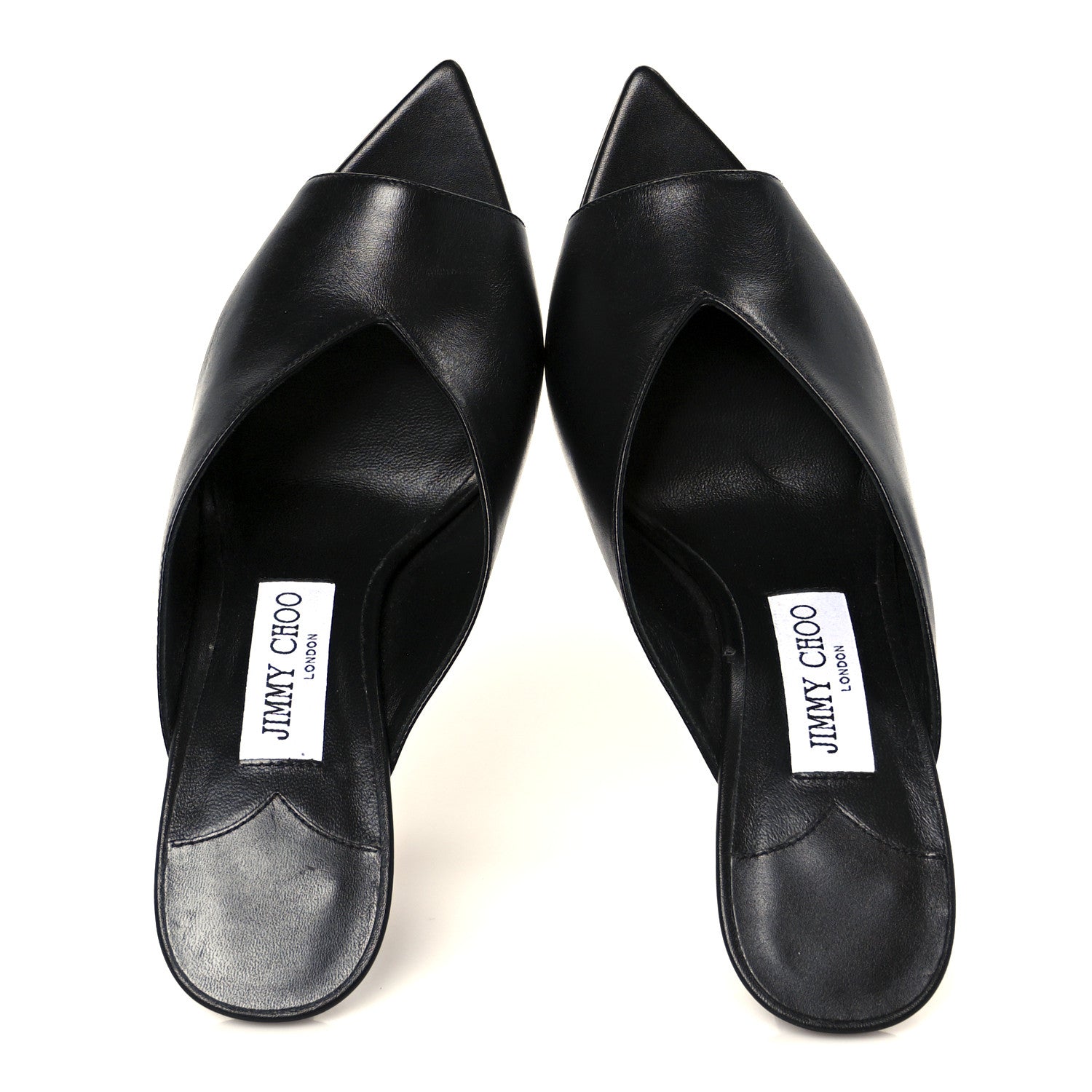 Jimmy Choo Calfskin Maryanne 100 Mule Sandals 37.5 Black 2 of 8