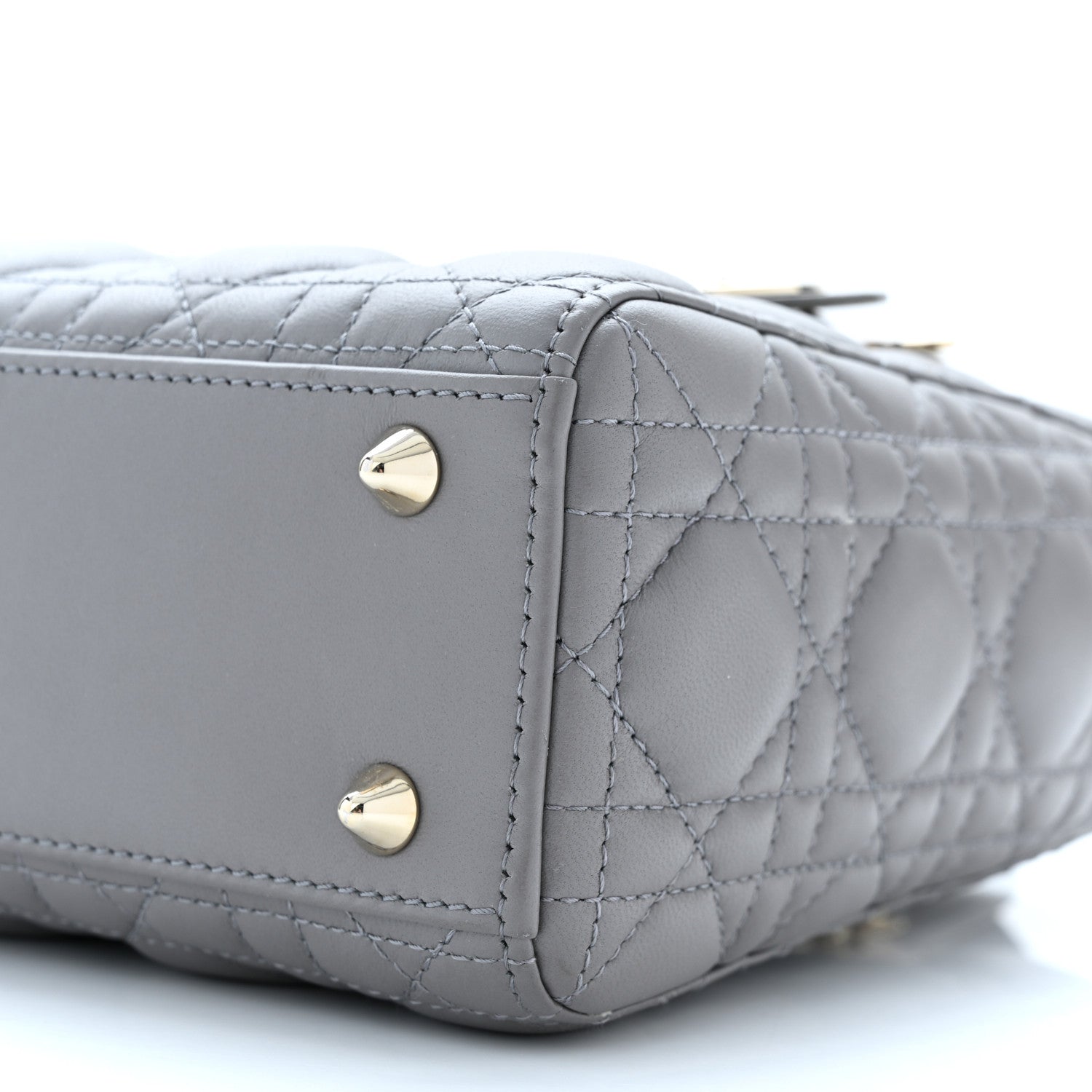 Christian Dior Lambskin Cannage Small My ABC Dior Lady Dior Grey 9 of 9