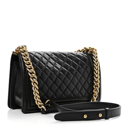 Chanel Lambskin Quilted Medium Boy Flap Black 2 of 10