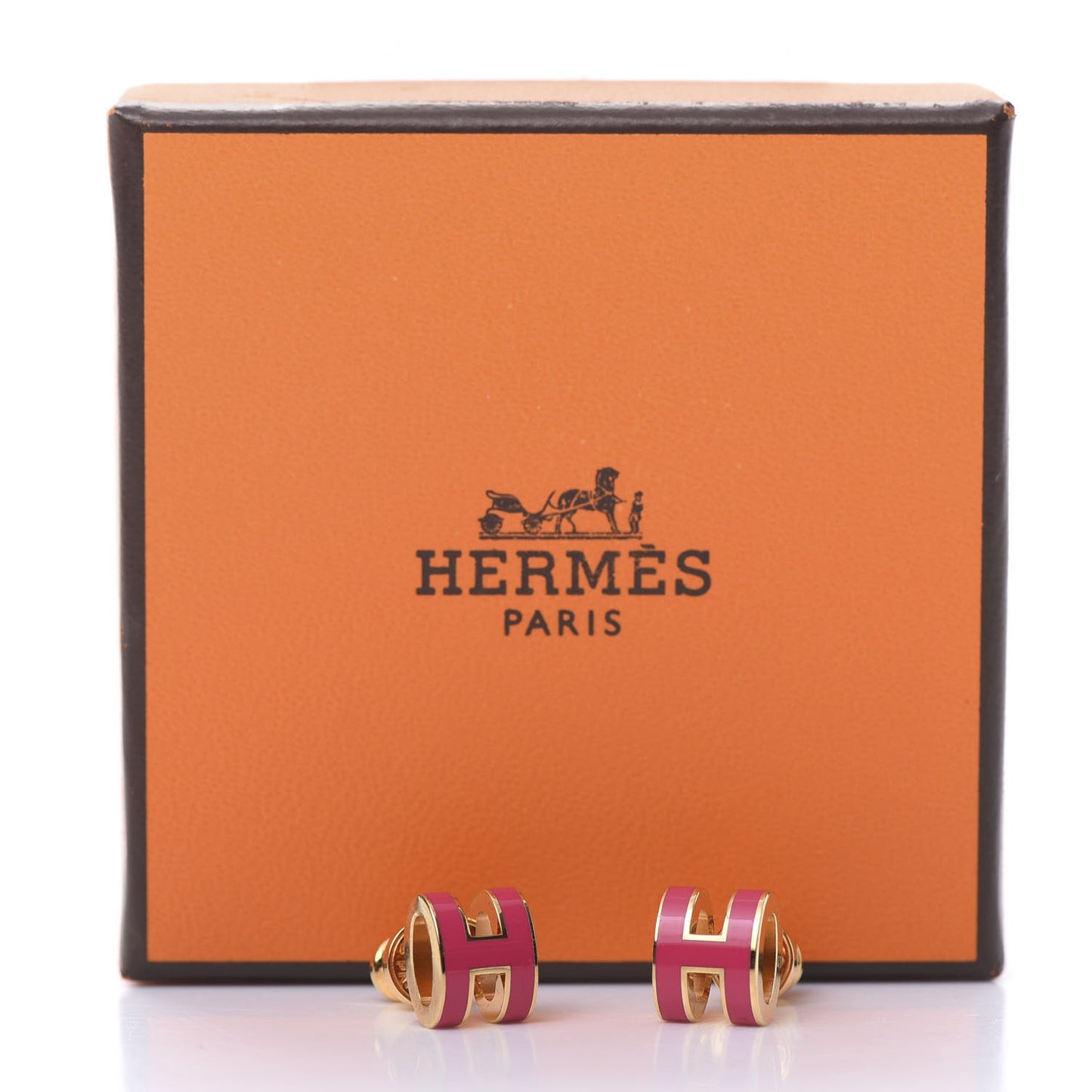 Gold Lacquered Pop H Earrings Rose Extreme