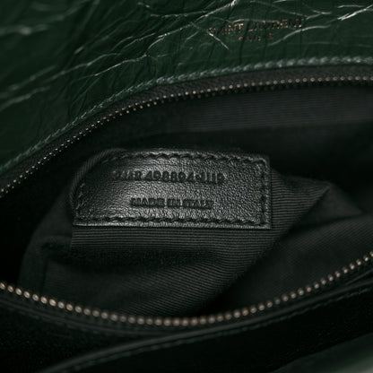 Saint Laurent Crinkled Lambskin Matelasse Monogram Medium Niki Chain Satchel Dark Green 6 of 10