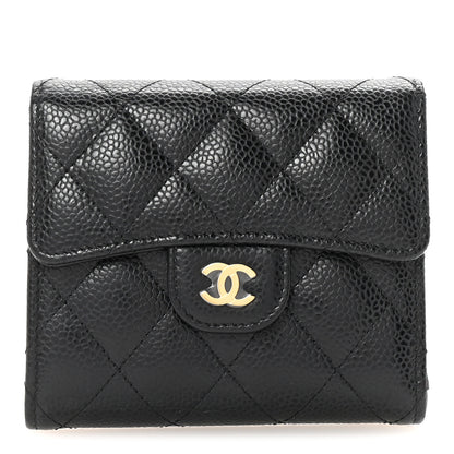 Chanel Caviar Quilted Compact Flap Wallet Black 1 of 8