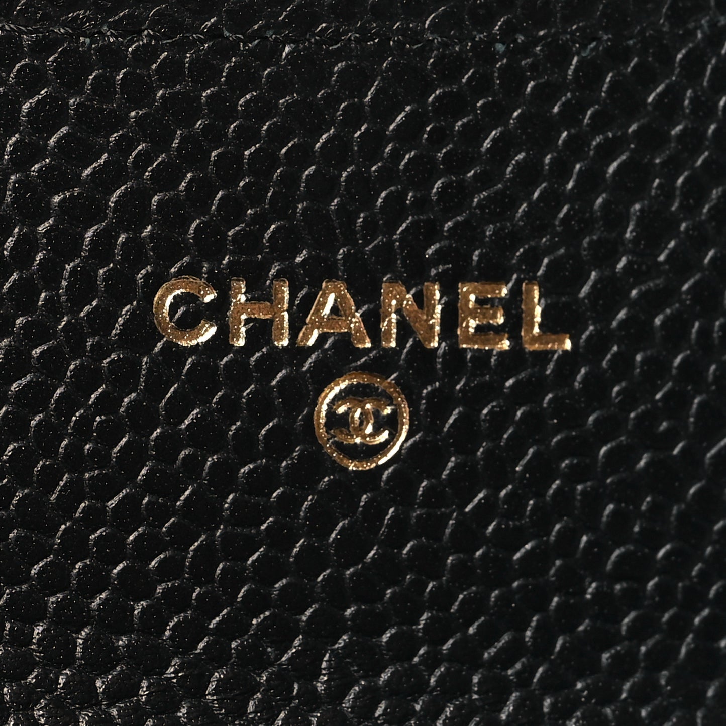 Caviar Quilted Flap Card Holder Wallet Black